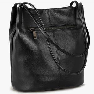 Iswee Genuine Leather Tote Bucket Shoulder Bag